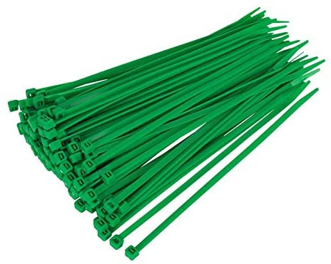 Gocableties Green Cable Ties, 300mm x 4.8mm, Pack of 100, 12" Premium Nylon Zip Ties, Multi-Purpose Plastic Tie Wraps