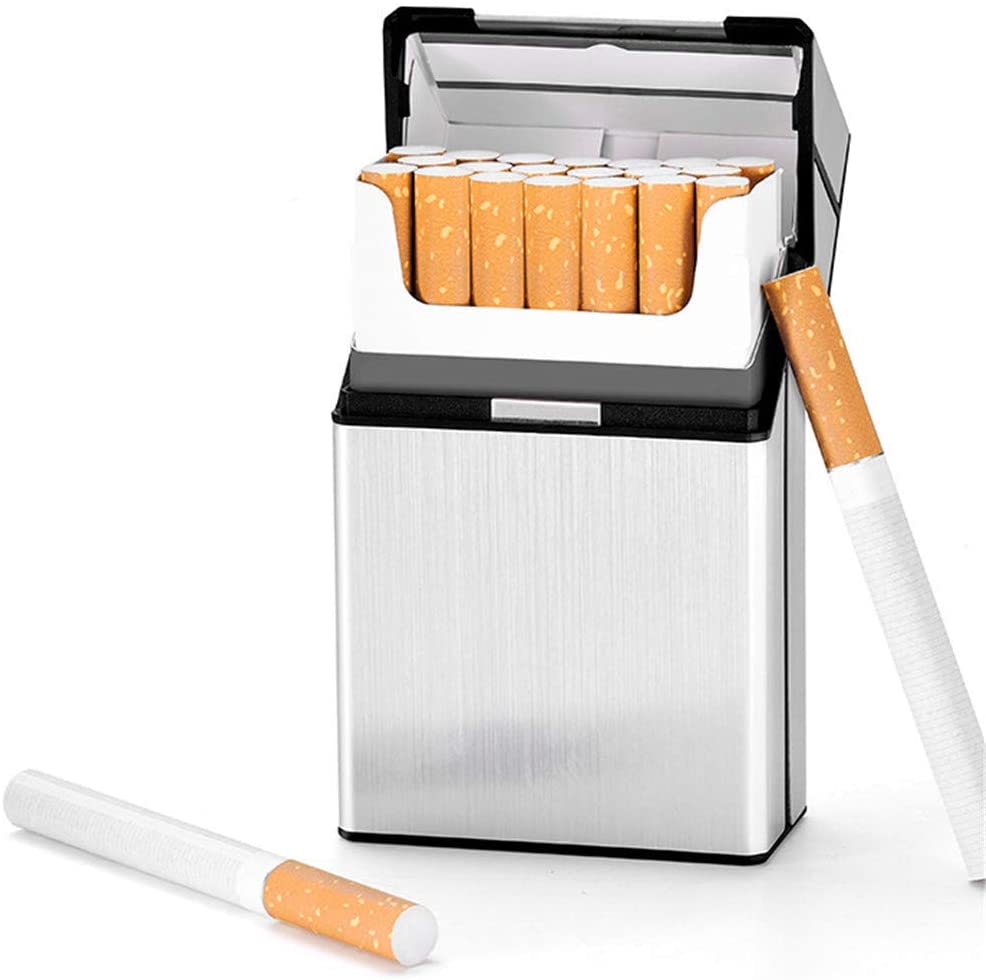 MUXItrade Metal Cigarette Case King Size for Whole Package of 20pcs Cigarettes Anti-Collision Splash Proof and Scratch Resistant (Silver) - Image 2