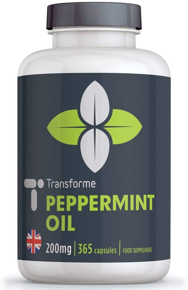 Transforme High Strength Peppermint Oil 200mg Capsules Softgels, 365 Softgels (1 Year Supply) Easy to Digest, Rapid Release