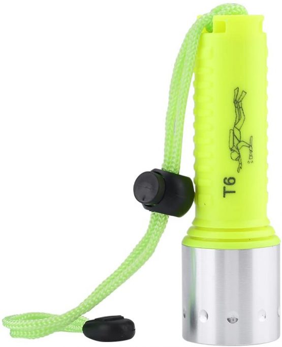 Garosa Diving Flashlight Diving Emit Range 60 Meters Bright Submarine Light Scuba Aluminium Alloy Portable T6 Pocket Safety Lamp Waterproof Torch Underwater Torch with Wrist Strap Outdoor Sports - Image 3