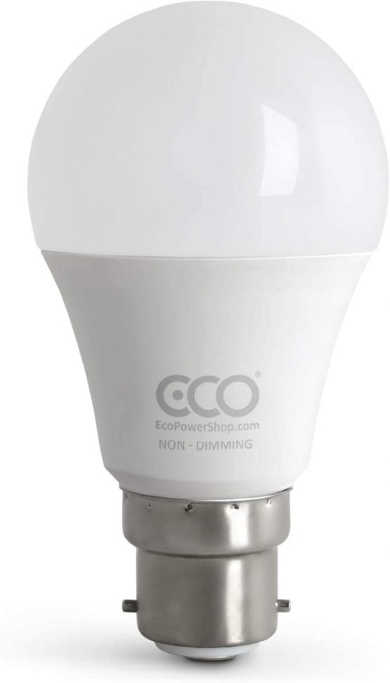 2 Pin B22 Bayonet Light Bulb, 11W ECO LED Energy Saving Light Bulb, Bright 75W Equivalent, Warm White 3000k, Long Life 15000Hrs Lifetime, Efficient A+ Low Energy Consumption, 1 x Bulb Pack
