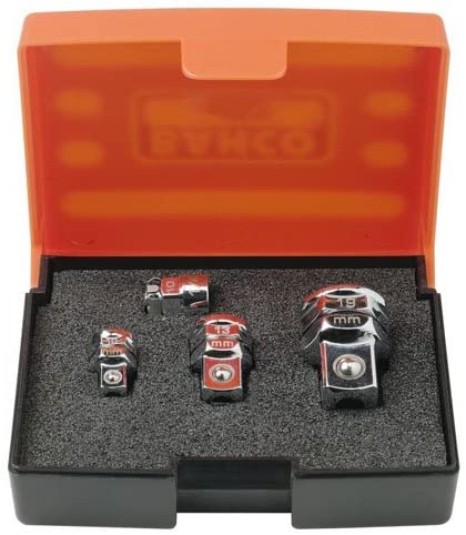 Bahco 1RMA/S4 Ratcheting Wrench Adaptors Set, Multi-Colour, Set of 4 Piece