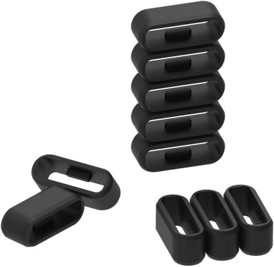 Chofit Fastener Rings Compatible with Garmin Approach X40/Vivosport Wristbands Black Silicon Keeper Ring Security Loop for Approach X40 Golf Watch(No Bands and Watch)