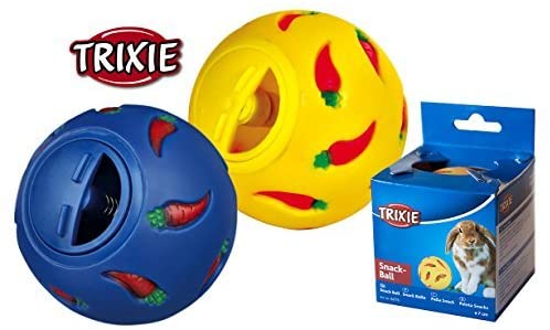 TRIXIE Snack Ball for Small Animals, can be filled with snacks & has an adjustable opening, snacks fall out when rolled - Image 2