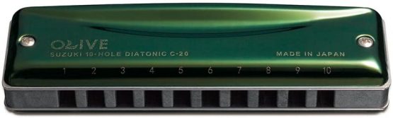Suzuki Olive Diatonic Harmonica in the key of C
