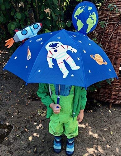 HECKBO 3D children umbrella space space space astronaut, with rocket, earth, planets, satellite with window - Image 4