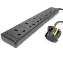 Pro Elec 6 JP-2BI9-EZEL Gang Extension Lead with 5m Cable - Black