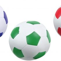 Lena 62163 Football Set of 3 White with Blue, Green or Red 3 10 cm Indoor and Outdoor Use Soft Sports Balls for Children from 12m