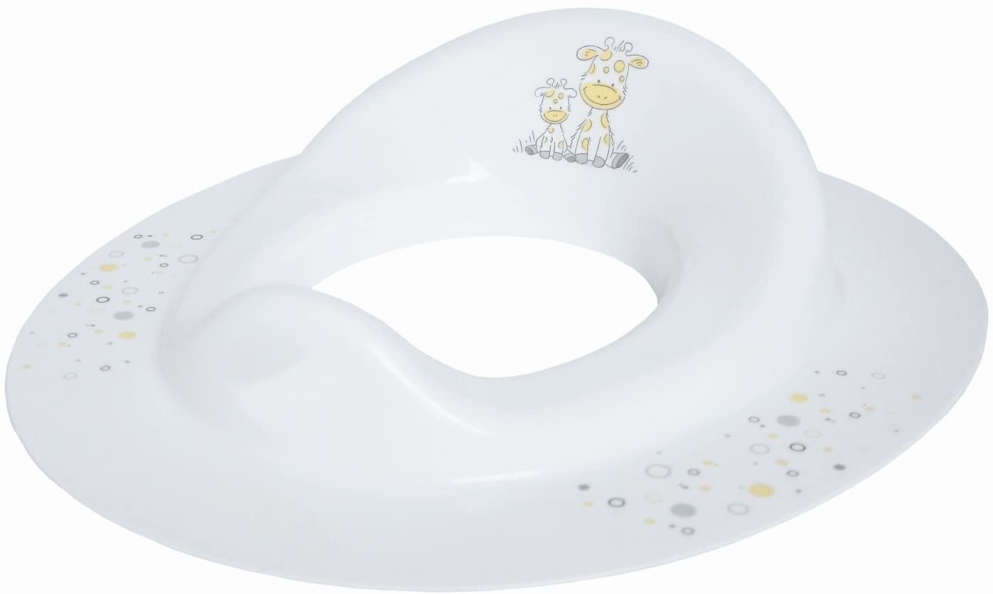 BIECO 11001706 - White Children's Toilet seat, with Giraffe Motif, Approx 32 x 36.5 x 5 cm, from 8 Months to 4 Years of Age