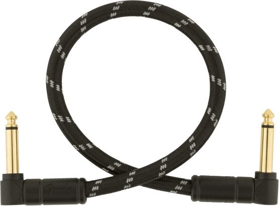 Fender 990820095 Deluxe Series Patch Cable - 1 ft – ANG/ANG - Black Tweed - Image 2