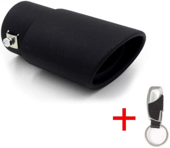 62mm Stainless Steel Exhaust Pipe Trim Car Tip Tail Muffler Tail Throat Black For Universal Auto Styling
