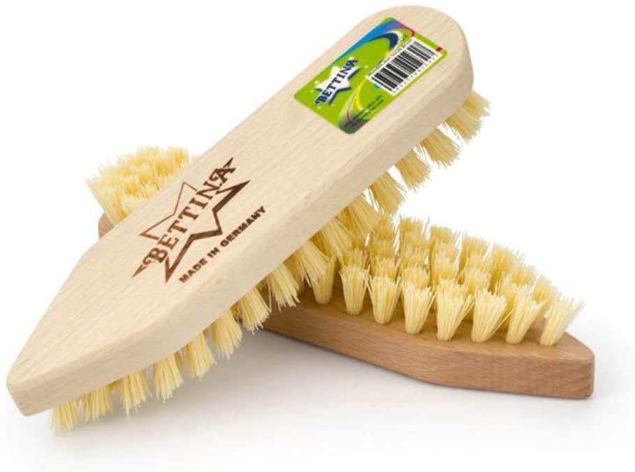 Bettina Wooden Iron Scrubbing Scrub Hard Stiff Bristle Brush Floor Tile Decking Cleaning (one brush), Light Brown
