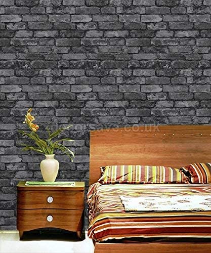Fine Decor FD31284 Rustic Brick Wallpaper, Silver/Black, Black,silver, 2.4 x 20.3 cm - Image 4