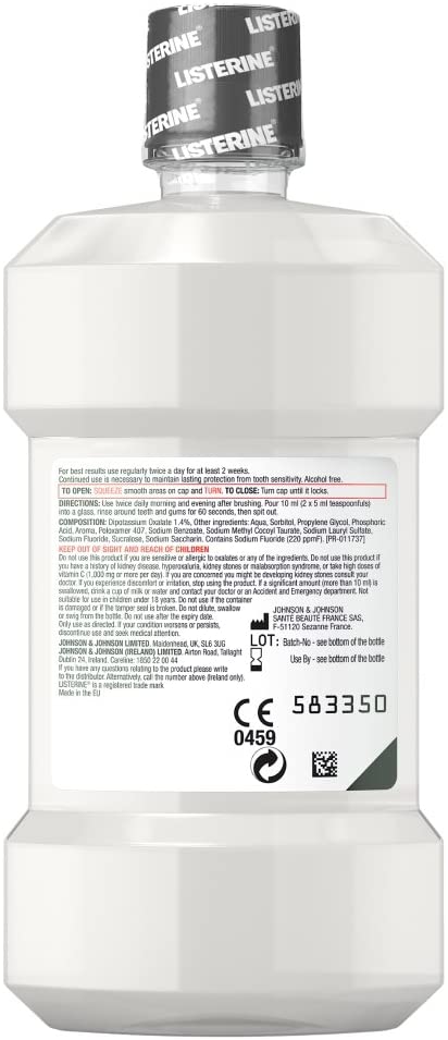 Listerine Advanced Enamel & Sensitivity Protection Mouthwash, Fresh Mint (500ml) - Image 2