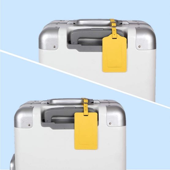 Luggage Tags, Microfiber Leather Personalized Suitcase Tag Set Luggage id Tags Labels Travel Accessories-Set of 4(Black) - Image 3