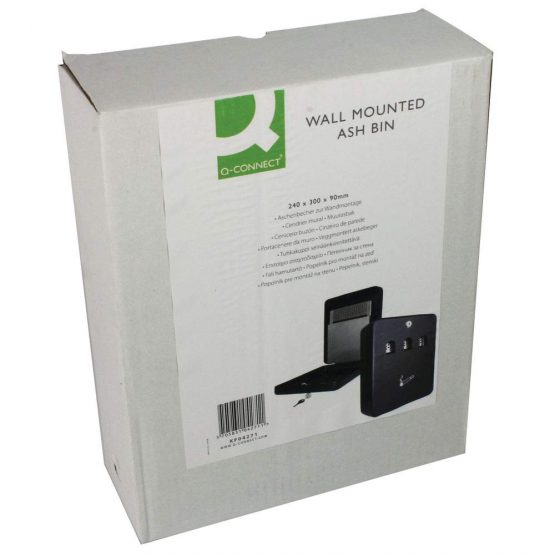 Q-Connect KF04271 Steel 2.7 Litre Wall Mounted Cigarette Ashtray Ash Bin Outdoor Smoking Bin - Image 2
