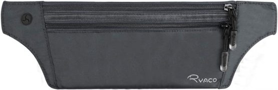 Ryaco Money Belt for Travelling - Hidden Security Pouch for Cards and Passports - RFID Breathable Material - Protect Your Cash