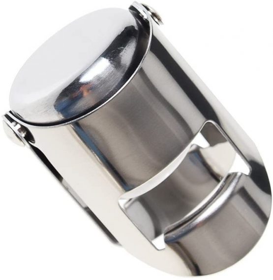 kuou 2 Pieces Champagne Stopper, Stainless Steel Vacuum Sealed Wine Sparkling Bottle Closure Sealer Silver - Image 4
