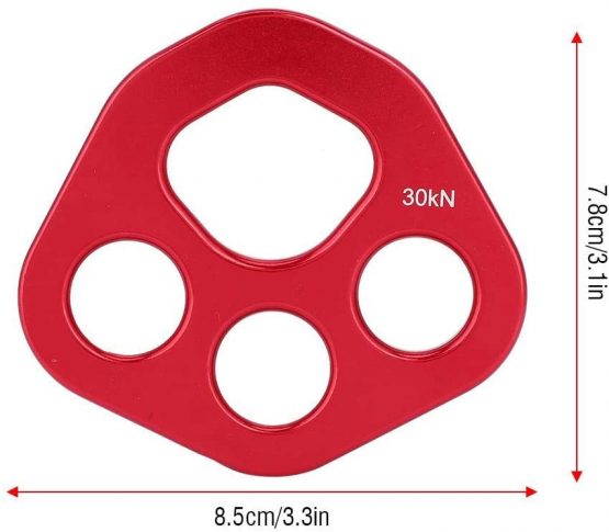 Rigging Plate 4 Holes Aluminum Red Rescue Rock Climbing Mountaineering Equipment Multi Anchor Point Connector Gear - Image 2