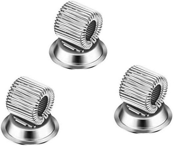 3pcs Strong Magnetic Single Pen Holders Organizer Clips with Adjustable Spring Loop Fit for Any Size Pens Removable Push Pins on Refrigerator, Whiteboard, Erase Board and Bulletion Board