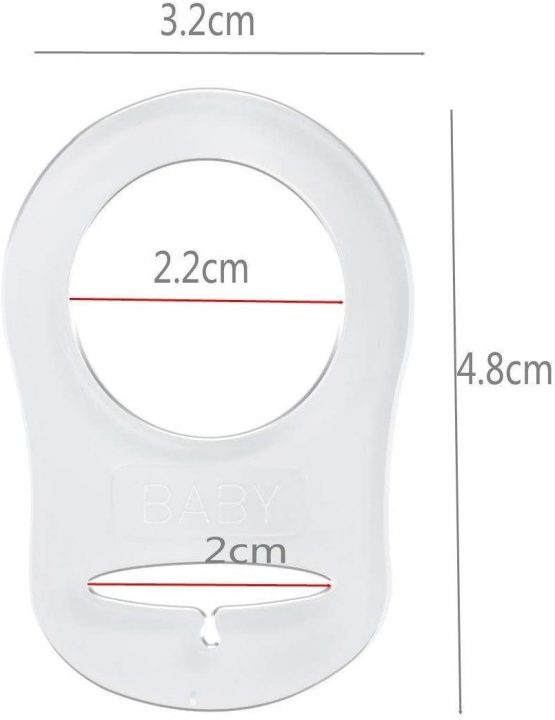 JZK 12pcs Transparent Silicone Button Ring Dummy Pacifier Holder Clip Adapter for Baby MAM Soother - Image 3