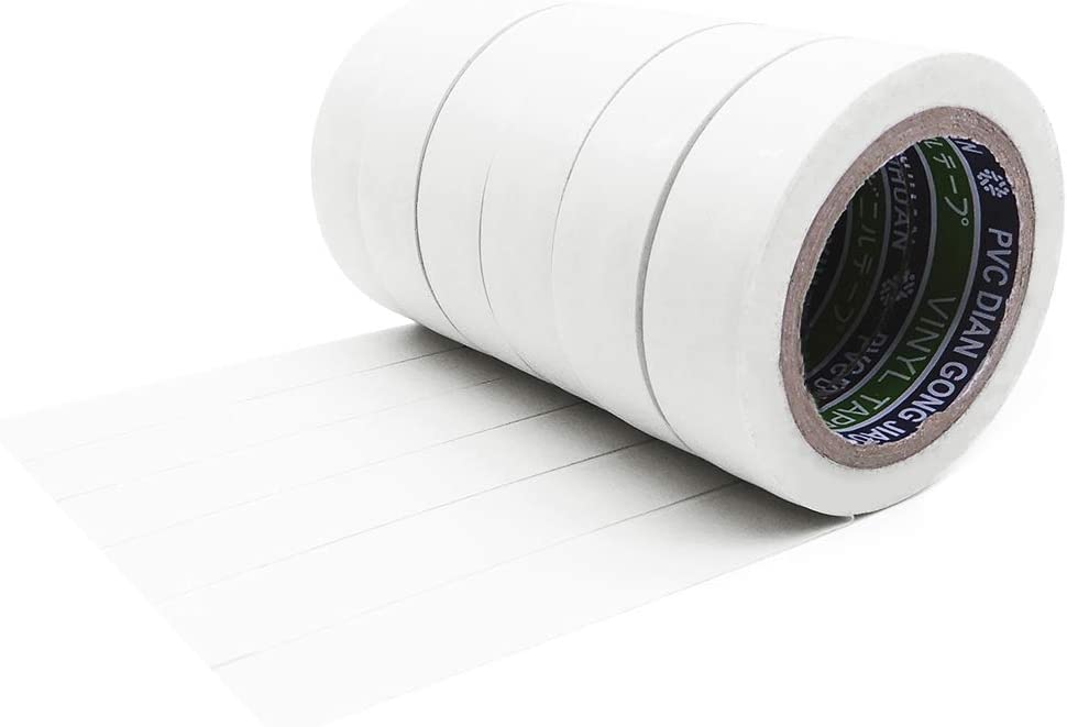 YTBUBOR 6 Pack White Electrical Insulation Tape Adhesive Gaffer Tape 17mm × 9m, 17mm x 9m - Image 2