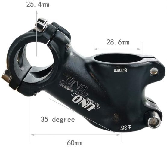 BESNIN Bike Stem, 35 Degree 25.4mm 60mm 90mm 110mm MTB Stem Mountain Bike Handlebar Stem for Bicycle, Road Bike, MTB, BMX, Cycling (Aluminum Alloy) - Image 2