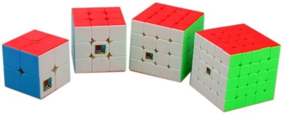 Moyu MoFangJiaoShi MFJS Stickerless magic puzzles cubes Bundle 2x2 3x3 4x4 5x5 magic puzzles cubes Cubing Classroom Smooth Puzzles Cube Set with Gift Packing