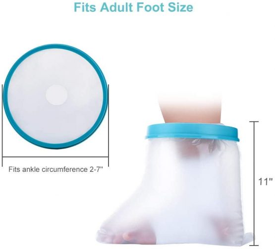 Waterproof Foot Cast Cover for Shower Bath, Foot Protector Adult Keep Ankle Leg Cast Bandage Dry, Watertight Shower Boot Bag for Broken Toe,Wound, Burns,Injuries, Reusable Plaster Seal Tight 11 Inch - Image 4