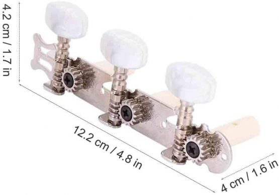 Guitar Machine Heads, Classical Guitar Tuning Peg Tuner Silver - Image 4