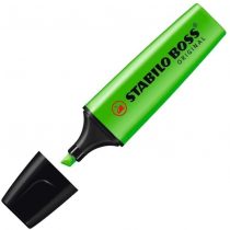 Pack of 3 Green Stabilo Boss Highlighters Fluorescent Colours Water-Based Ink