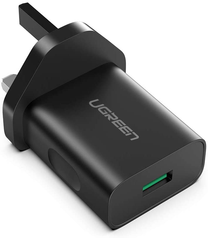UGREEN USB Charger QC 3.0 Quick Charge Plug 18W Fast Wall Brick Adapter Compatible with Galaxy S24/S23/S22/S21/S20/S10/Note 20/10