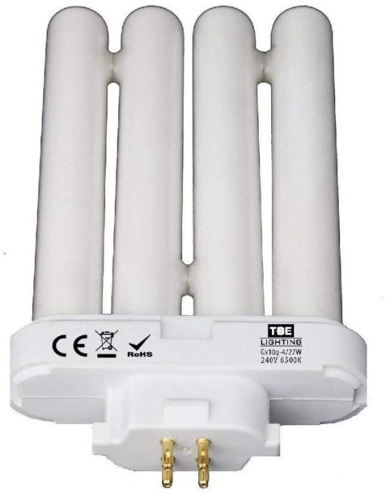 TBE Lighting 27w PLS Energy Saving Daylight Bulbs for High Vision Reading Lamps 4-pin GX10Q-4 Quad Tube - Image 2