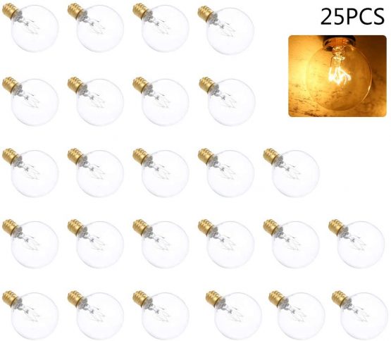 Tomshine G40 Globe Tungsten Incandescent Bulb Lamp 25 Pack E12 Base Socket Holder IP44 Water Resistance Warm White for String Light Home Party Decoration Wedding Function Portable - Image 2
