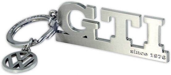 Brisa VW Collection - Volkswagen Golf GTI Key Ring Chain with VW Charm, Gift Idea/Fan Souvenir/Retro Vintage Product/Car Equipment/Accessories/Original