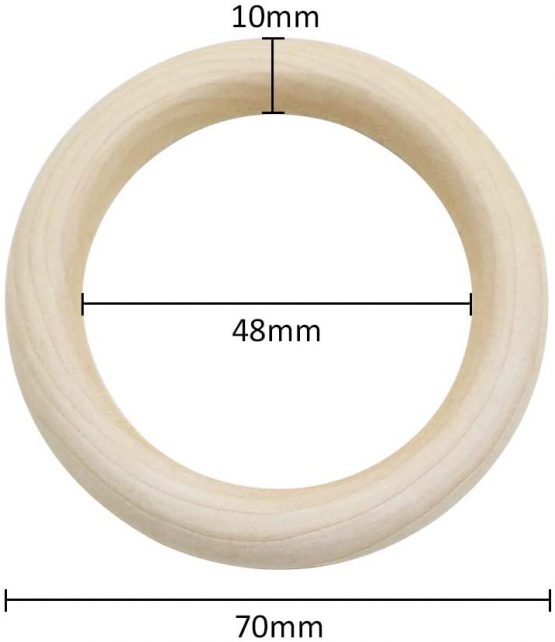 NewZC 18Pcs Natural Wood Rings 70mm Wooden Unfinished Wooden Craft Rings for Handmade Jewelry Dream Catcher Pendant and Connectors Round DIY Wooden Hoop Rings - Image 3