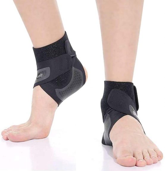 Hually Ankle Support, 1 Pair Adjustable Ankle Brace with Breathable & Elastic Nylon Material, Comfortable Ankle Wrap Sports Protect Against Chronic Ankle Strain Sprains Fatigue, One Size Fits All - Image 4