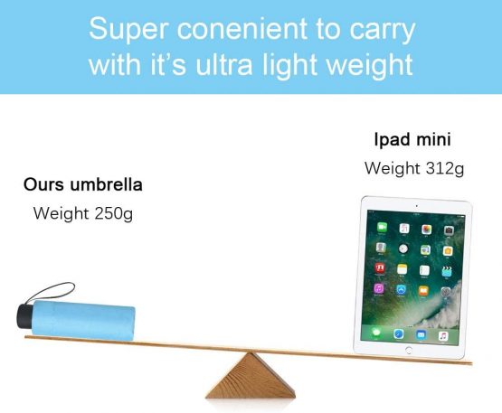 Vicloon Mini Travel Umbrella, Pocket Umbrella, Blue Portable Compact Folding Umbrella, Small Light-Weight Waterproof Umbrella, Rain and Sun Umbrella - Image 3