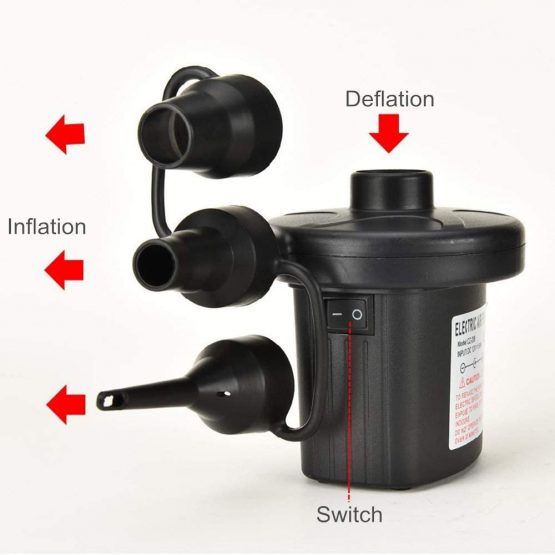 Electric Pump for Inflatables Electric Air Pump, 240V AC/12V DC (Home/Car), 3 Nozzles, Quick Inflate/Deflate, for Air Mattress Air Bed Swimming Ring Inflatable Boat Sofa - Image 2
