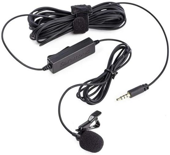 Saramonic Quality microphone omnidirectional Lavalier Broadcast lavmicro with Connector Combo TRS/TRRS 3.5 mm & 6.3 mm Adapter for Smartphones, DSLR Cameras, Camcorders & Recorders