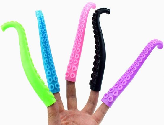 Carykon 10 Pcs Octopus Tentacle Finger Puppets, Assorted Color - Image 3
