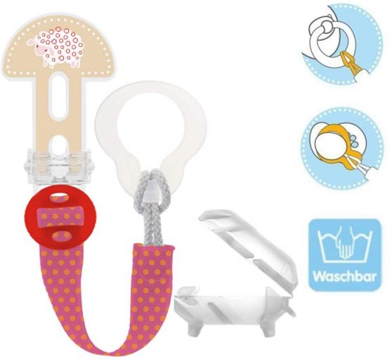 MAM Clip it ! Fashion & Cover Dummy Chain with Teat Protection, Adjustable Length, Washable