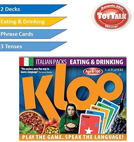 KLOO Learn to Speak Italian Games - Eating & Drinking - Pack 3 (Double Deck), Multiple Colors - Image 3