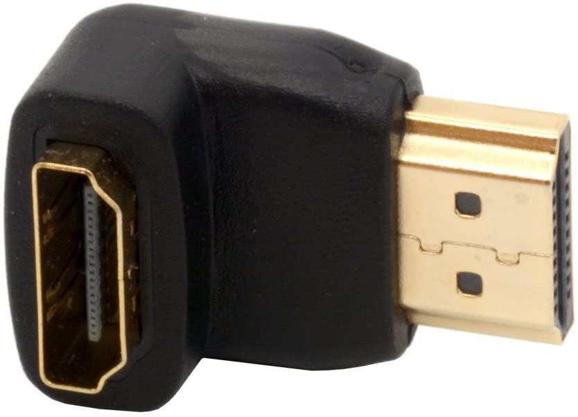 HTGuoji Right Angled HDMI Adapters 90 Degree Gold Plated Connectors Male to Female Sockets Support Resolutions 4K UHD 3D for HDMI TFT LCD Monitors (Pack of 2) (90 Degrees) - Image 2