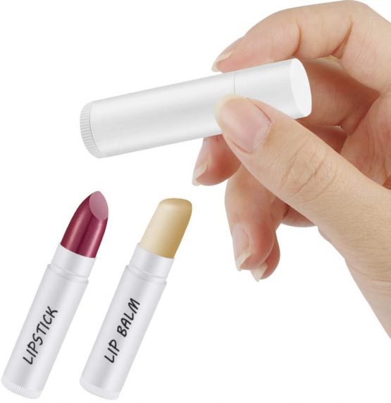 Dadabig 50 PCS Empty Lipstick Container, Lip Gloss Tubes Refillable DIY Lip Gloss Container Empty Plastic Balm Tubes Round Bottle Lipstick Container with Cap for DIY Homemade Lip Balm, White - Image 4