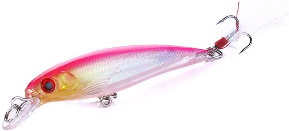 VOANZO 10PCS Laser Simulation Bait 3D Artificial Minnow Fishing Lures Baits, Plastic Fishing Tackle Bass