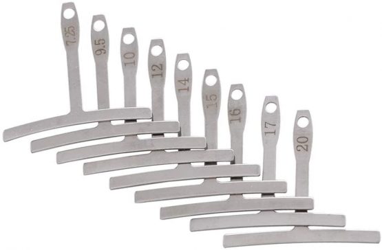 9 Pcs Understring Radius Gauge Precision Luthier Tools Radius Gauge Set Accurate Guitar and Bass Setup for Bridge Saddle Adjustments