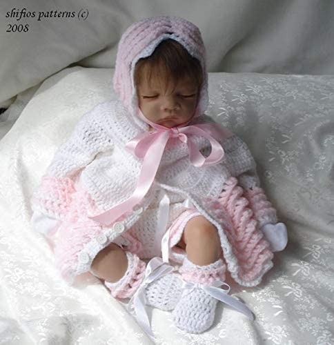 Crochet Pattern for Babies Matinee Jacket Shorts and Matching Hat and Booties, Babies Double Knitting Crochet Pattern - Image 4