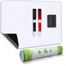 ANLIOTE Whiteboard Magnetic Fridge White Board 20x13 Inch Large Fridge Organiser Magnet Board, Dry Erase Memo Notepad for Home Kitchen Weekly Meal Planner and Office Notice, 2 Marker Pens and Eraser