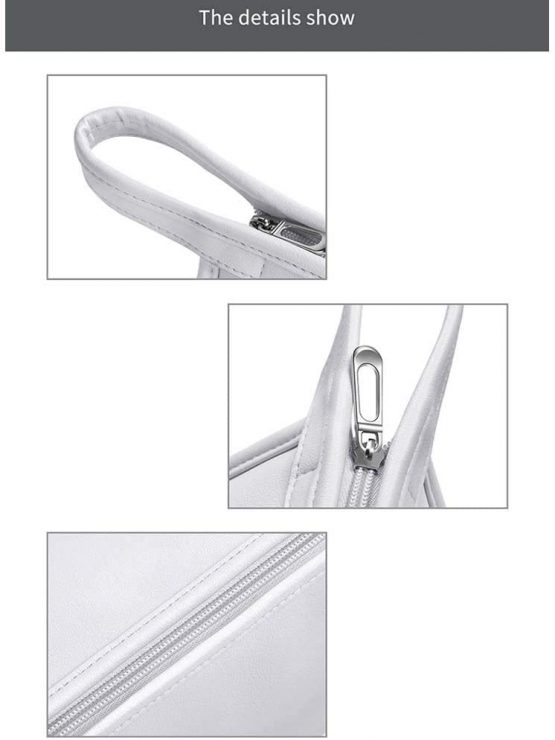 HENGSI Travel Case Bag Organiser for Dyson Airwrap Styler, Waterproof PU Leather (Silver) - Image 3